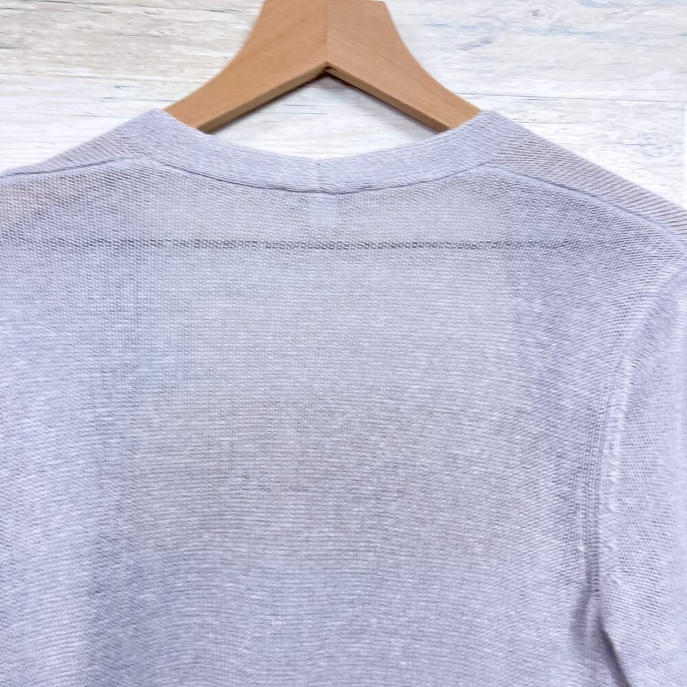 J Jill Linen Open Front Longline Cardigan Gray Pockets Lightweight Womens Small - Picture 5 of 7